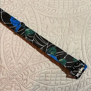 Vixen by Micheline Pitt Black Belt with Blue Rose & Spiderweb 4x